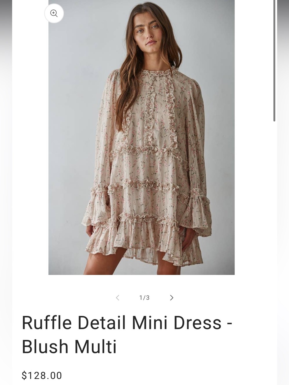 By Together Blush Floral Ruffle Mini Dress